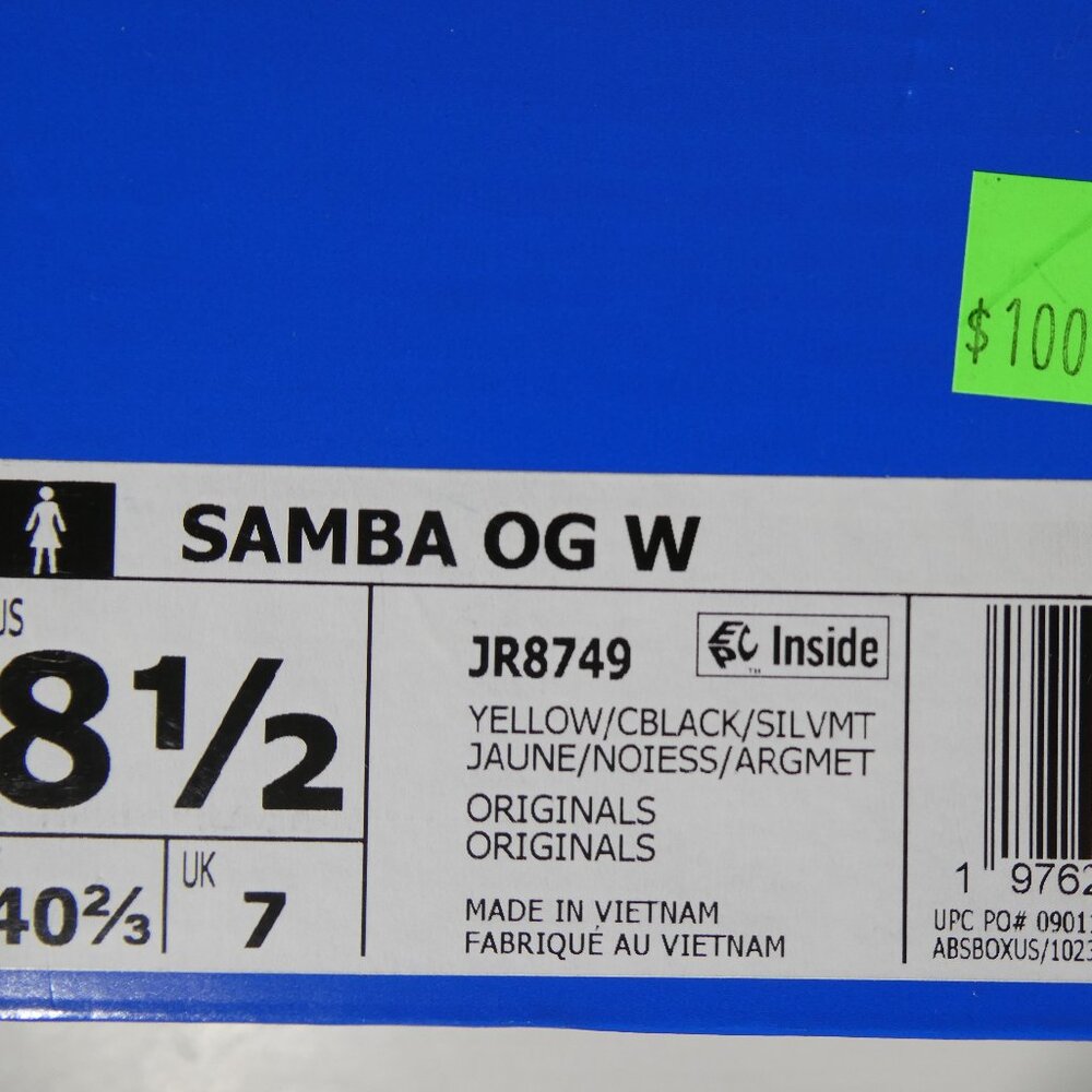 Adidas Women’s Samba JR8749 Size‎ 8.5 Yellow Black Leather Sneakers - Picture 13 of 13